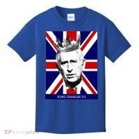 King Charles Iii Funny Gift Union Jack Royal Family Great Gift Kids T-Shirt thumb 0