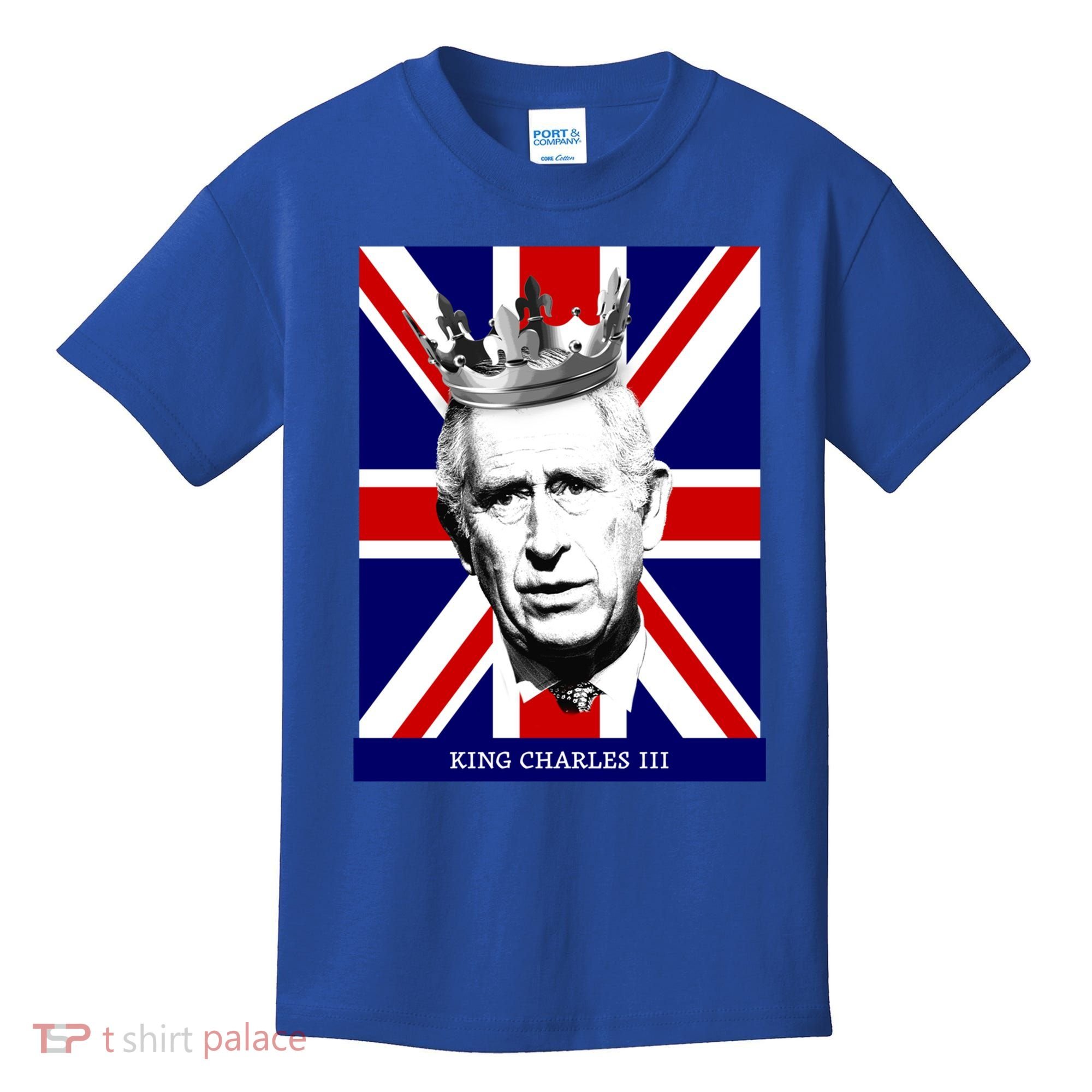 King Charles Iii Funny Gift Union Jack Royal Family Great Gift Kids T-Shirt