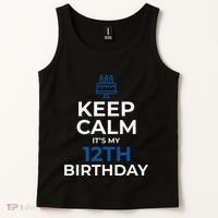 Keep Calm It's My Birthday 12th 12 Year Old Gift Tank Top thumb 2