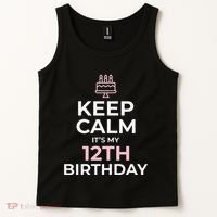 Keep Calm It's My Birthday 12th 12 Year Old Tank Top thumb 2