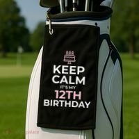 Keep Calm It's My Birthday 12th 12 Year Old Golf Towel thumb 2