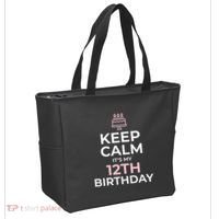 Keep Calm It's My Birthday 12th 12 Year Old Tote Bag thumb 2