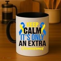 Keep Calm Its Only An Extra Chromosomes Down Syndrome Coffee Mug thumb 4