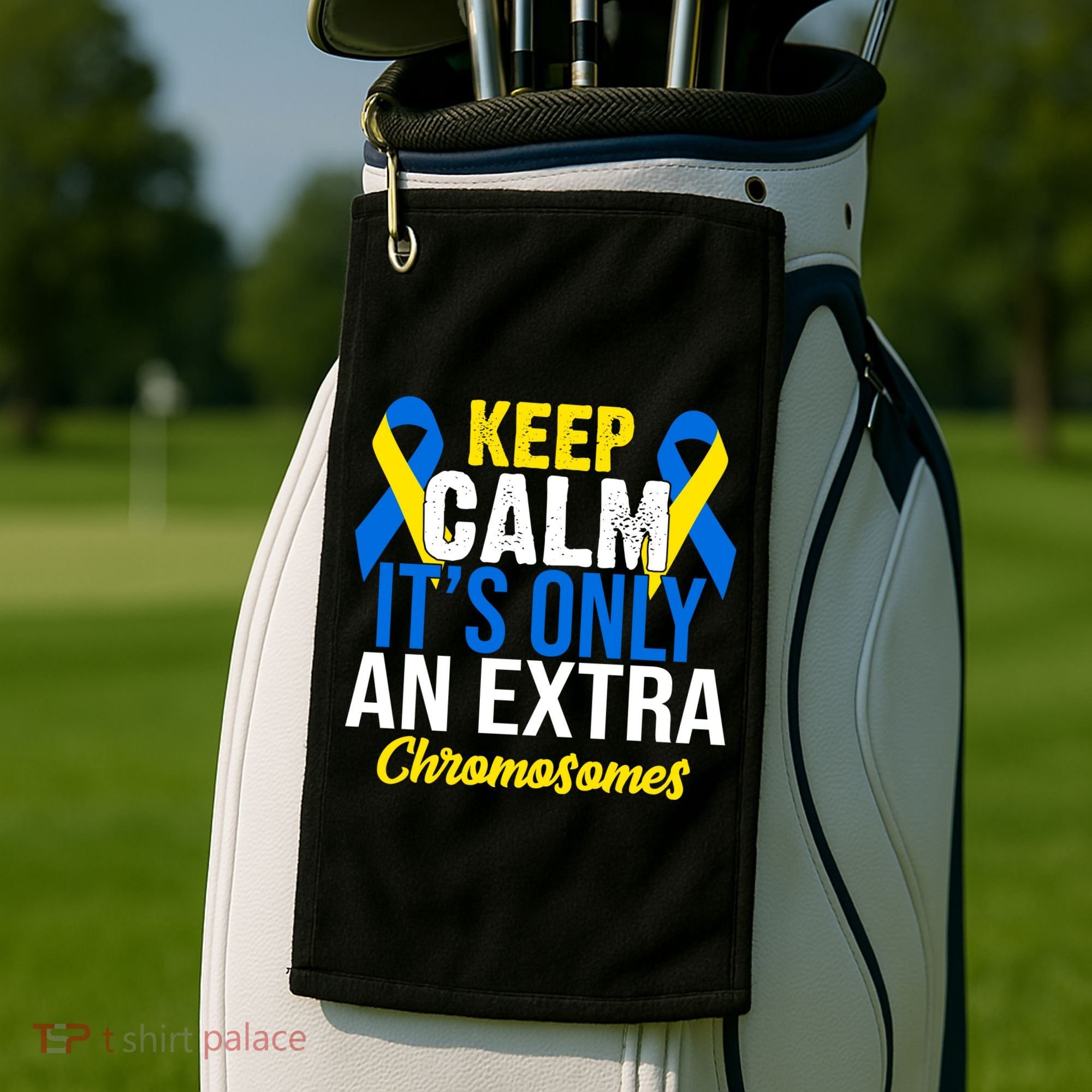 Keep Calm Its Only An Extra Chromosomes Down Syndrome Golf Towel