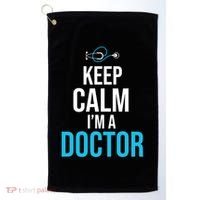 Keep Calm I'm A Doctor Funny Gift Medical Student Gift Golf Towel thumb 0