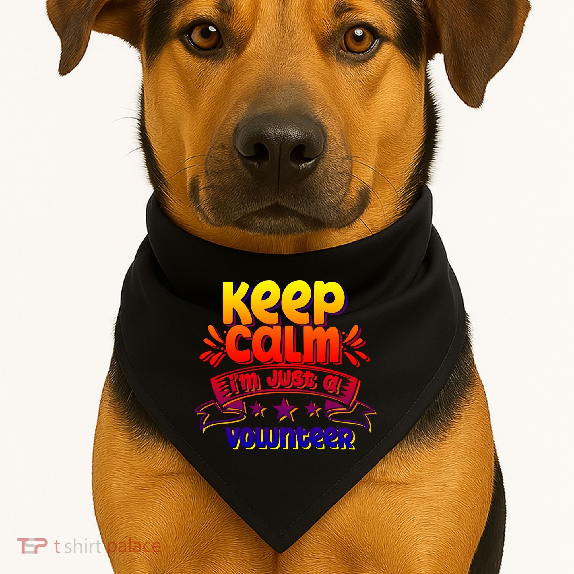 Keep Calm I'm Just A Volunteer Job Volunteering Volunteers Gift USA-Made Doggie Bandana