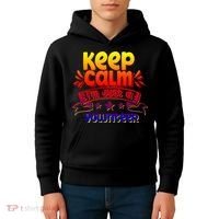 Keep Calm I'm Just A Volunteer Job Volunteering Volunteers Gift Kids Hoodie thumb 4