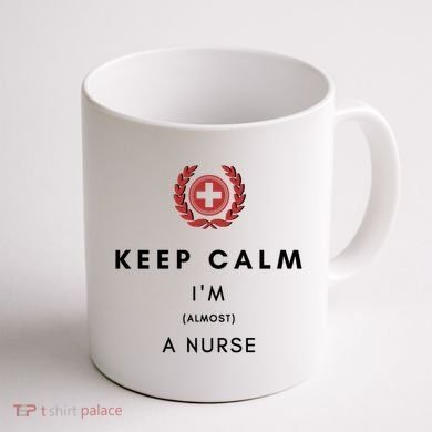 Keep Calm Im Almost A Nurse Registered Nurse Gift Coffee Mug back