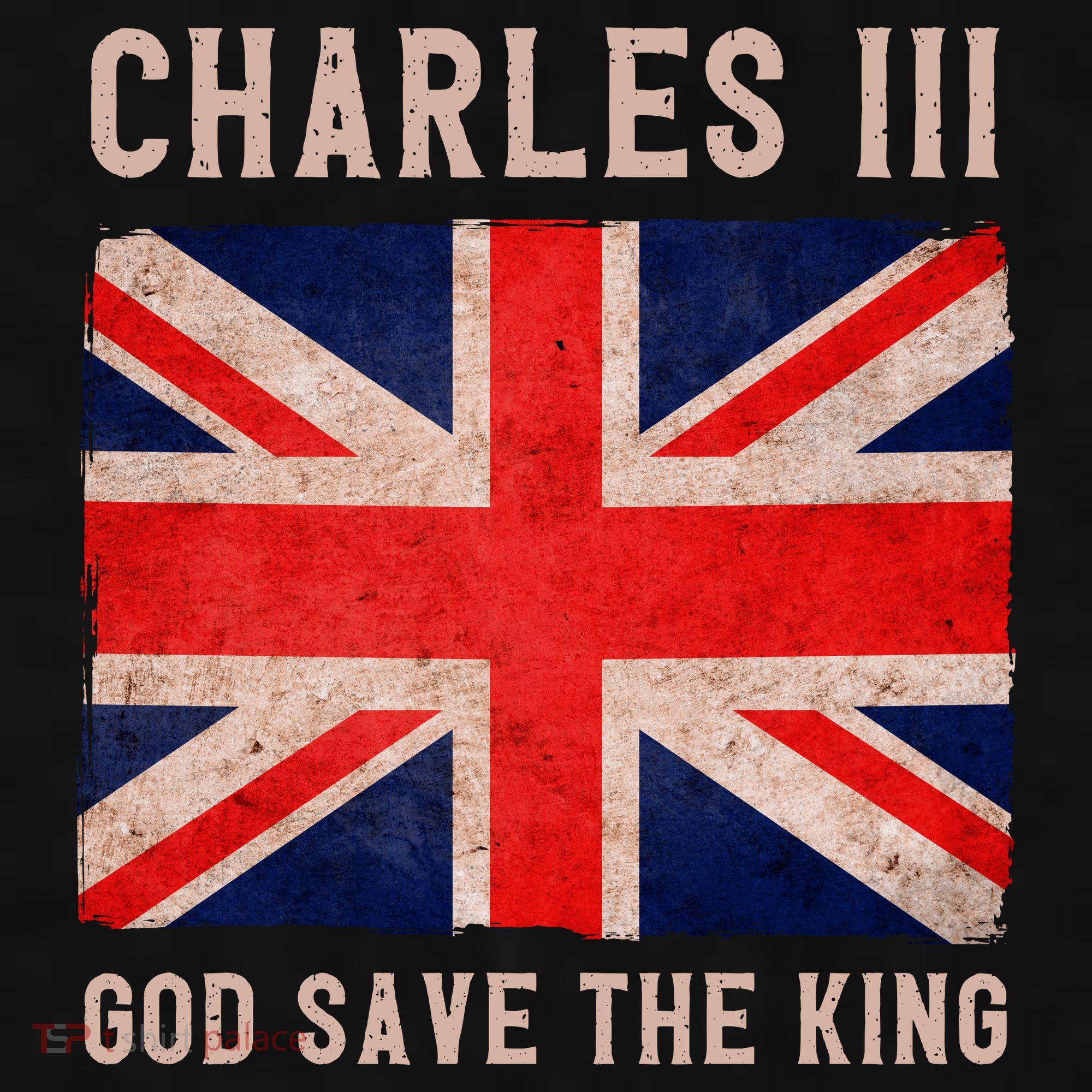 King Charles III God Save The King Monarchy UK Ladies PosiCharge Tri-Blend Wicking Tank