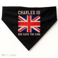 King Charles III God Save The King Monarchy UK USA-Made Doggie Bandana thumb 0