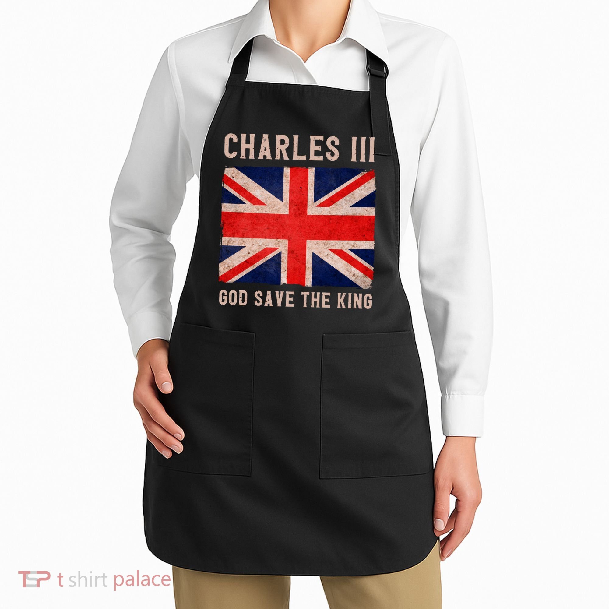 King Charles III God Save The King Monarchy UK Apron