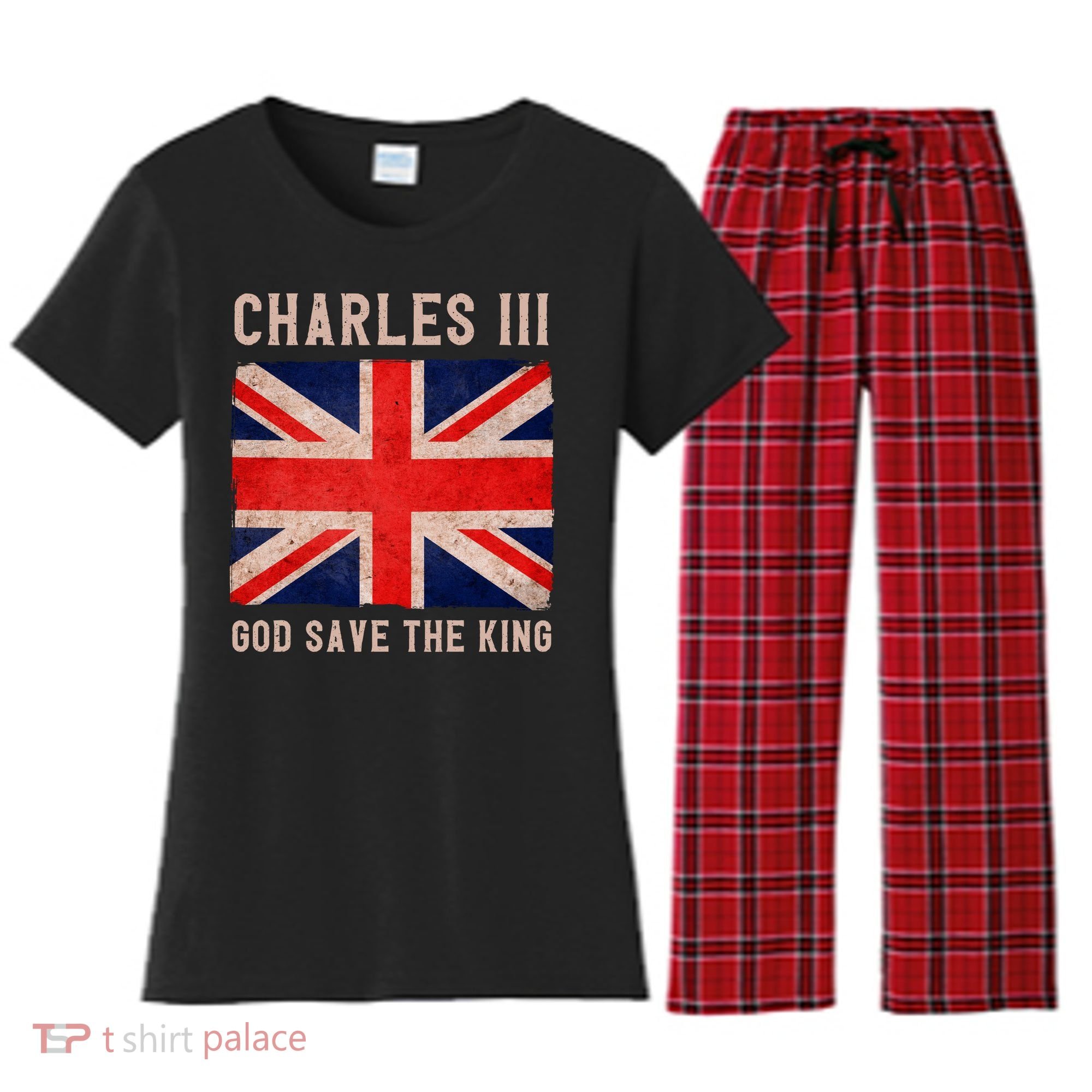 King Charles III God Save The King Monarchy UK Women's Flannel Pajama Set