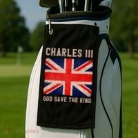 King Charles III God Save The King Monarchy UK Golf Towel thumb 2