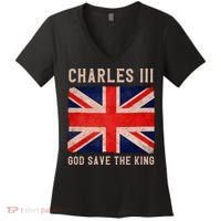 King Charles III God Save The King Monarchy UK Women's V-Neck T-Shirt thumb 0