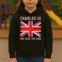 King Charles III God Save The King Monarchy UK Kids Hoodie thumb 3