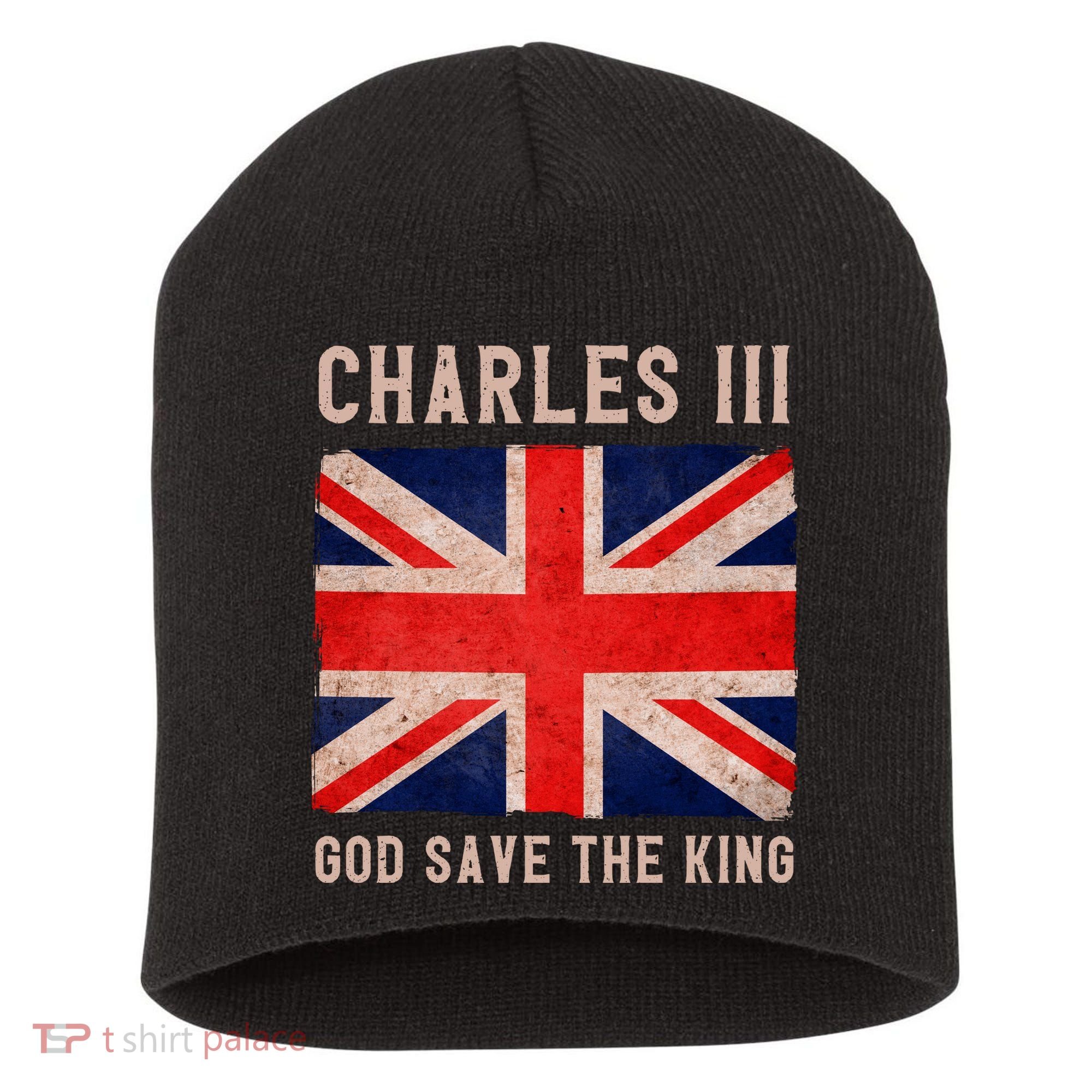King Charles III God Save The King Monarchy UK Short Acrylic Beanie