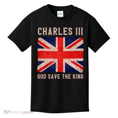 King Charles III God Save The King Monarchy UK Kids T-Shirt