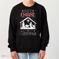 Keep Christ In Christmas Nativity Jesus Christian Christmas Women's Sweatshirt thumb 0