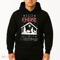 Keep Christ In Christmas Nativity Jesus Christian Christmas Hoodie thumb 2