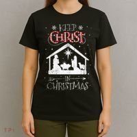 Keep Christ In Christmas Nativity Jesus Christian Christmas T-Shirt thumb 4