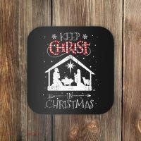 Keep Christ In Christmas Nativity Jesus Christian Christmas Coaster thumb 0