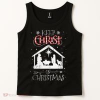 Keep Christ In Christmas Nativity Jesus Christian Christmas Tank Top thumb 2