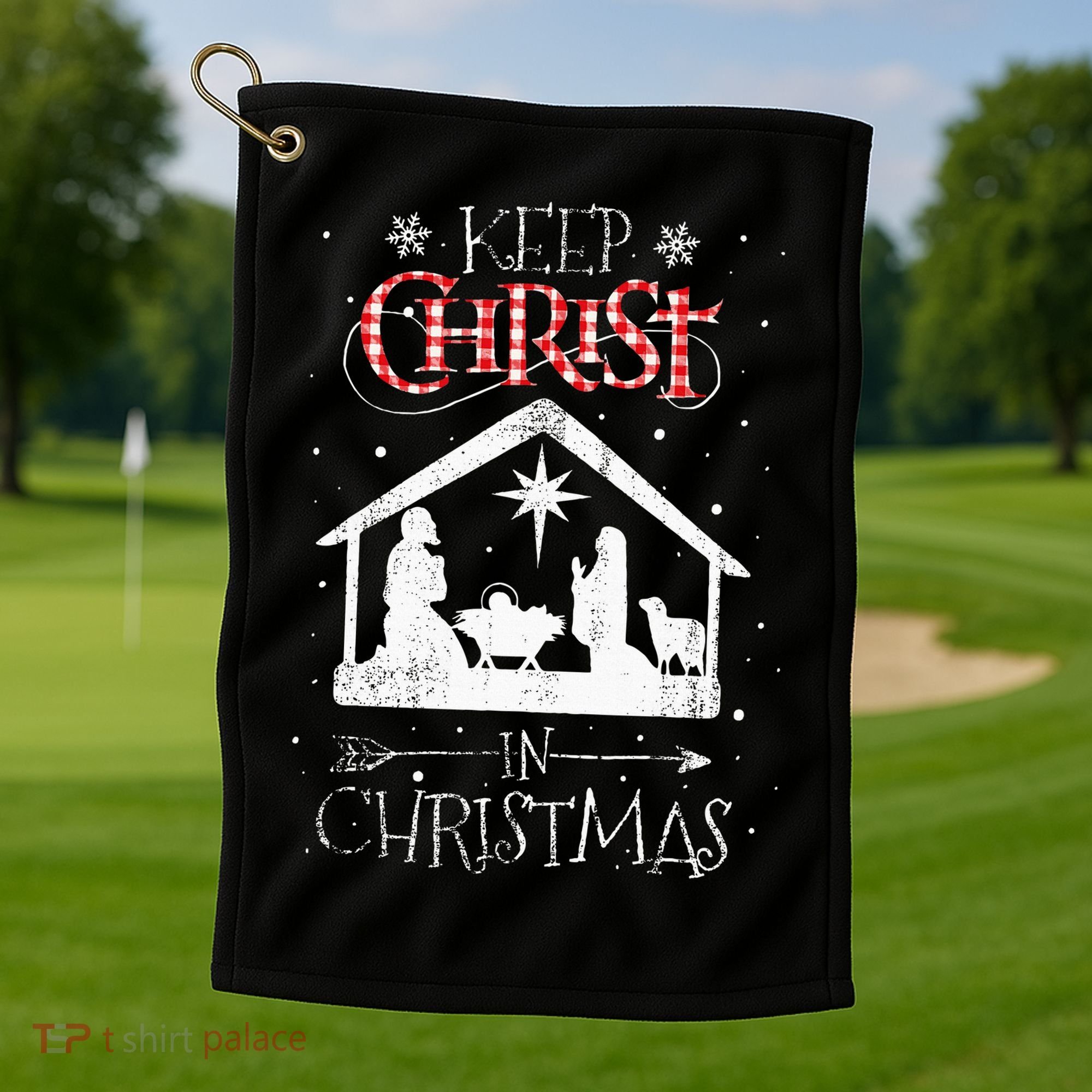 Keep Christ In Christmas Nativity Jesus Christian Christmas Golf Towel