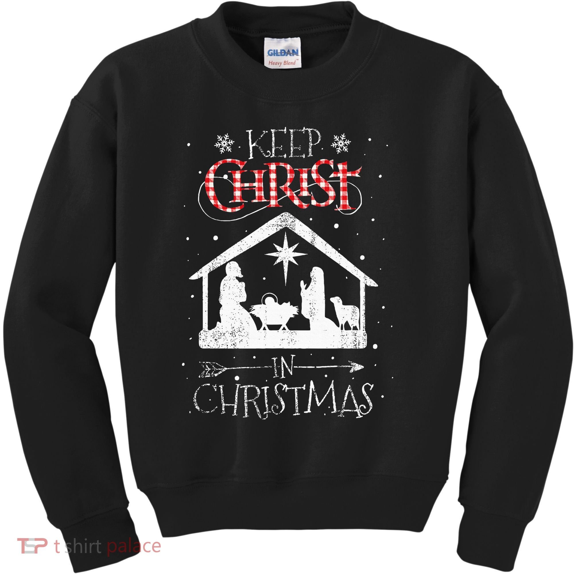 Keep Christ In Christmas Nativity Jesus Christian Christmas Kids Sweatshirt