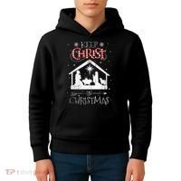 Keep Christ In Christmas Nativity Jesus Christian Christmas Kids Hoodie thumb 4
