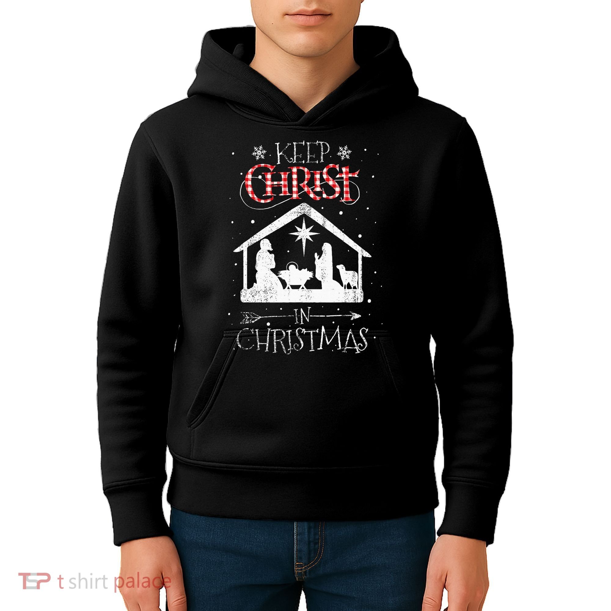 Keep Christ In Christmas Nativity Jesus Christian Christmas Kids Hoodie
