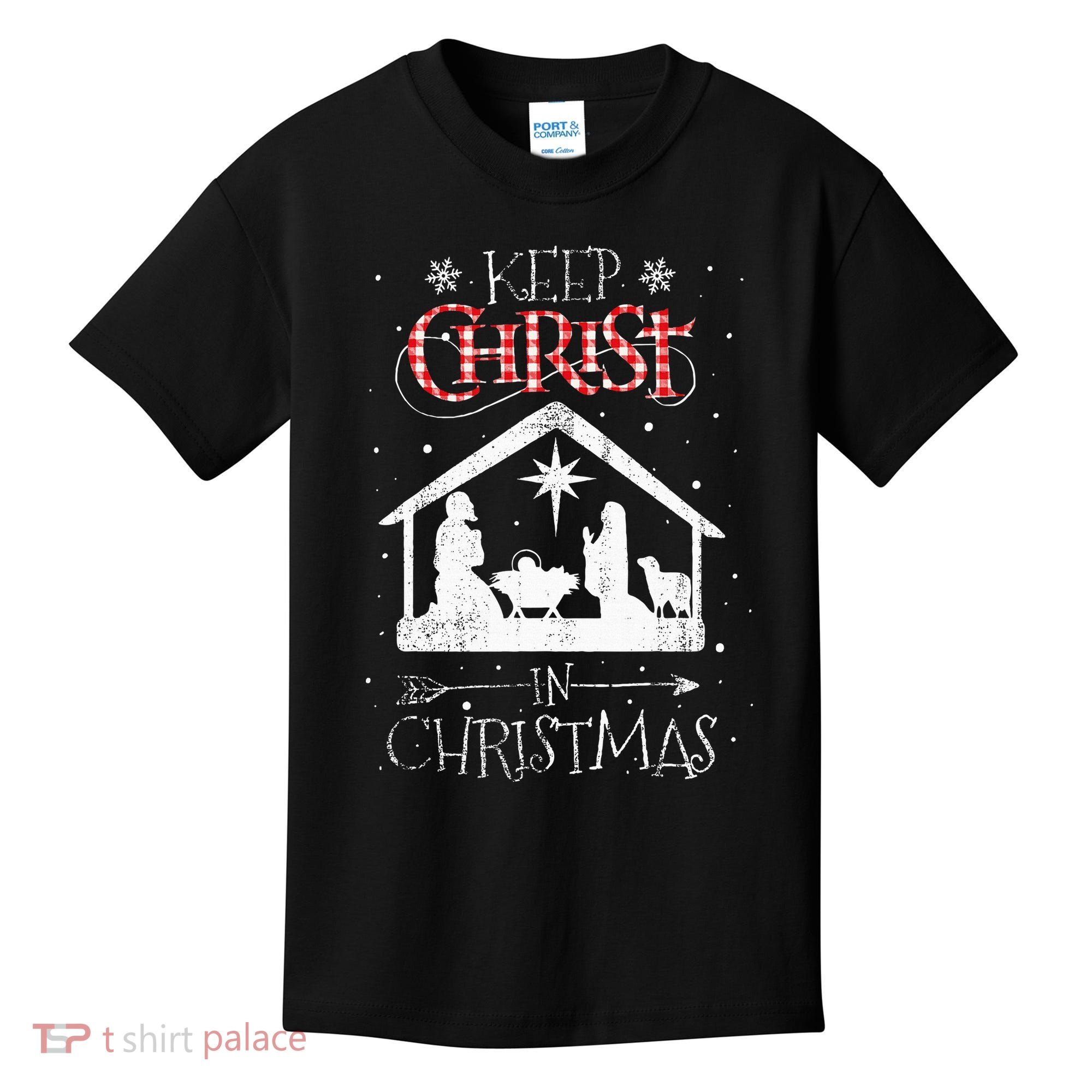 Keep Christ In Christmas Nativity Jesus Christian Christmas Kids T-Shirt