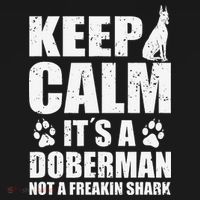 Keep Calm It's A Doberman Not A Freakin' Shark Dog USA-Made Doggie Bandana thumb 2