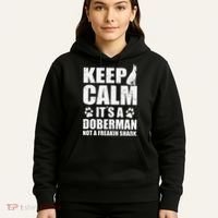Keep Calm It's A Doberman Not A Freakin' Shark Dog Hoodie thumb 5