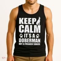 Keep Calm It's A Doberman Not A Freakin' Shark Dog Tank Top thumb 3