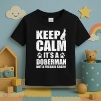 Keep Calm It's A Doberman Not A Freakin' Shark Dog Toddler T-Shirt thumb 3