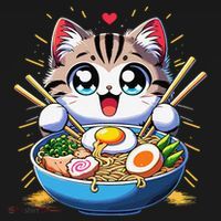 Kawaii Cat Japanese Anime Manga Cat Ramen Backpack thumb 2