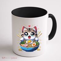 Kawaii Cat Japanese Anime Manga Cat Ramen Coffee Mug thumb 1