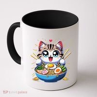 Kawaii Cat Japanese Anime Manga Cat Ramen Coffee Mug thumb 0