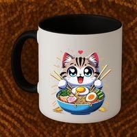Kawaii Cat Japanese Anime Manga Cat Ramen Coffee Mug thumb 2