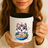 Kawaii Cat Japanese Anime Manga Cat Ramen Coffee Mug thumb 3