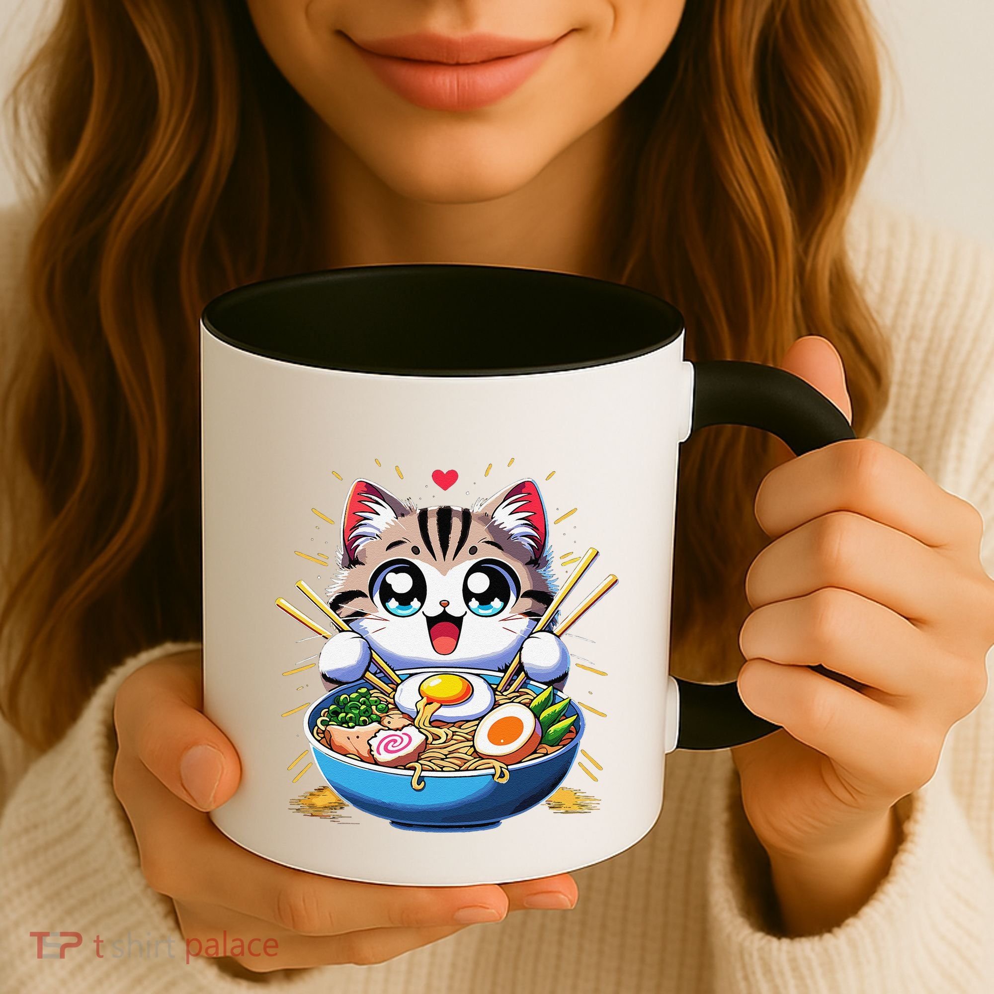 Kawaii Cat Japanese Anime Manga Cat Ramen Coffee Mug