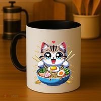 Kawaii Cat Japanese Anime Manga Cat Ramen Coffee Mug thumb 4