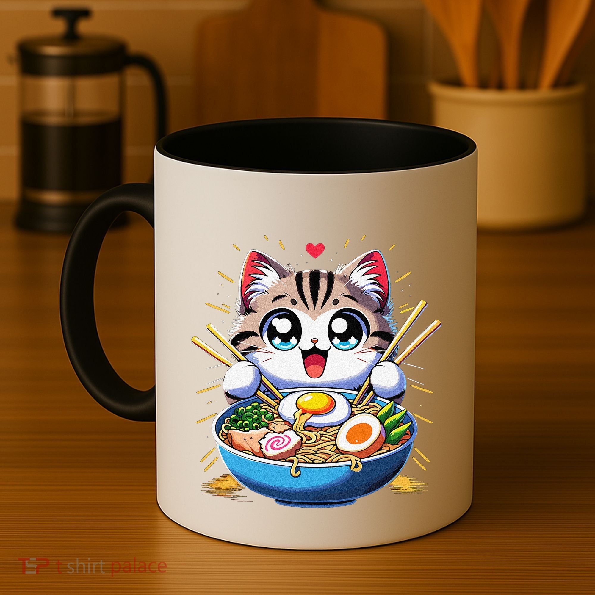 Kawaii Cat Japanese Anime Manga Cat Ramen Coffee Mug