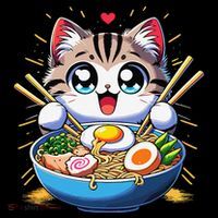 Kawaii Cat Japanese Anime Manga Cat Ramen Coffee Mug thumb 5