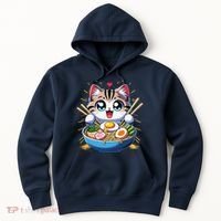 Kawaii Cat Japanese Anime Manga Cat Ramen Hoodie thumb 0