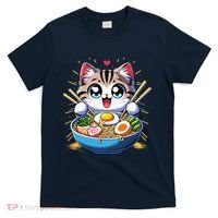 Kawaii Cat Japanese Anime Manga Cat Ramen T-Shirt thumb 0