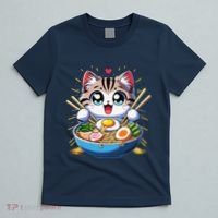Kawaii Cat Japanese Anime Manga Cat Ramen T-Shirt thumb 5