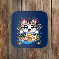 Kawaii Cat Japanese Anime Manga Cat Ramen Coaster thumb 0