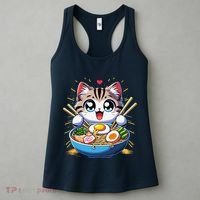Kawaii Cat Japanese Anime Manga Cat Ramen Women's Tank Top thumb 3