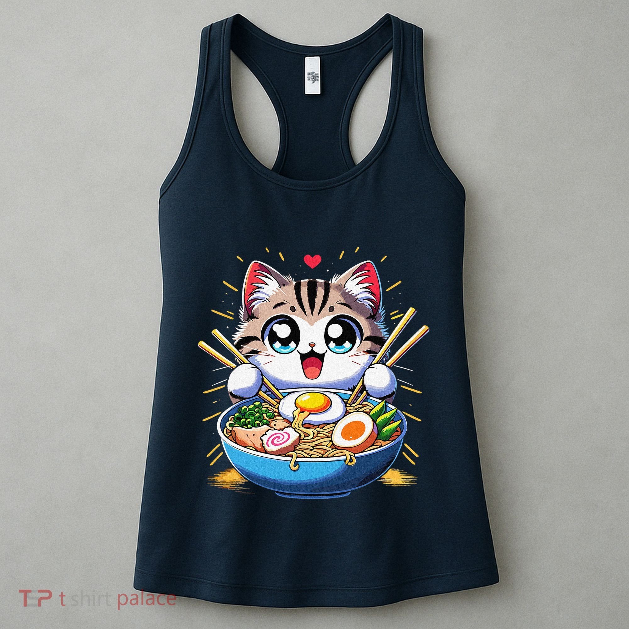 Kawaii Cat Japanese Anime Manga Cat Ramen Women's Tank Top